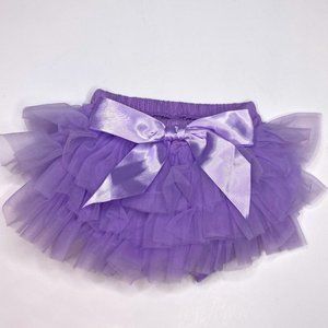Baby Designs, NWOT, baby girl's size S, lavender ruffled/satin bow bloomers.